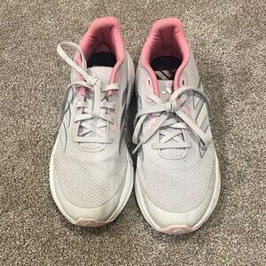 Kids Adidas Athletic Shoes in Gray and Pink